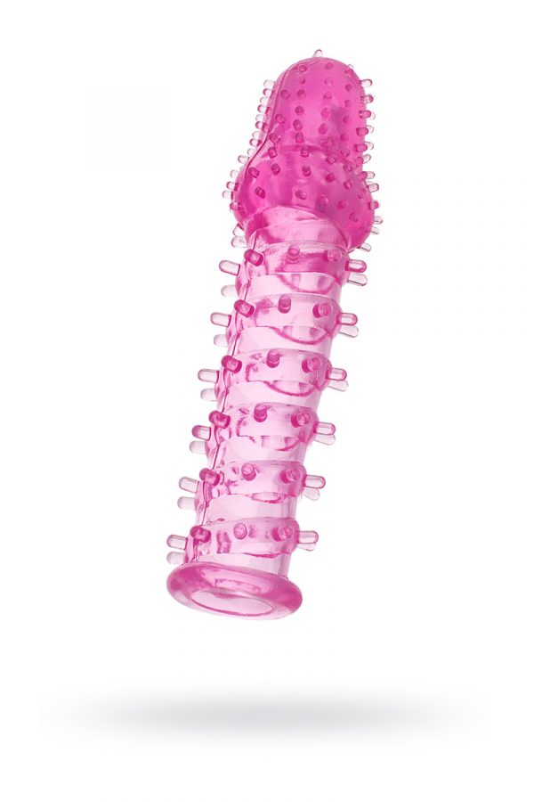 Насадка на пенис с ворсинками TOYFA , TPE, розовая, 13,5 см, Категория - Секс-игрушки/Кольца и насадки/Насадки на пенис, Атрикул 00132726 Изображение 1