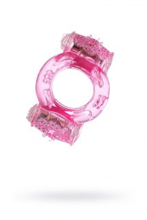 Эрекционное кольцо на пенис с двойной вибрацией, TOYFA,  TPE, розовый, Категория - Секс-игрушки/Кольца и насадки/Кольца на пенис, Атрикул 00138511 Изображение 1