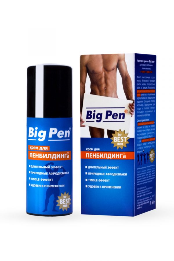 Крем для увеличения пениса Big Pen для мужчин, 50 г, Категория - Интимная косметика/Кремы для стимуляции и коррекции размеров/Кремы для увеличения пениса, Атрикул 0T-00002116 Изображение 3