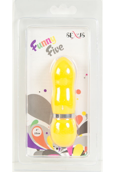 Нереалистичный вибратор Sexus Funny Five, ABS пластик, Желтый, 10,5 см, Категория - Секс-игрушки/Вибраторы/Нереалистичные вибраторы, Атрикул 0T-00002577 Изображение 2