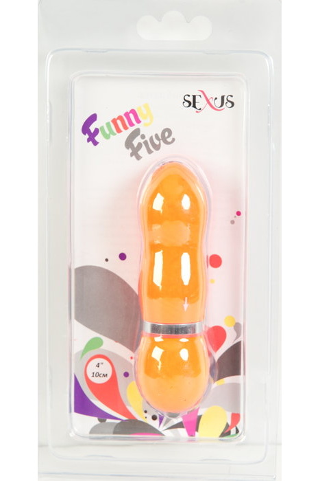 Нереалистичный вибратор Sexus Funny Five, ABS пластик, Оранжевый, 10,5 см, Категория - Секс-игрушки/Вибраторы/Нереалистичные вибраторы, Атрикул 0T-00002576 Изображение 2