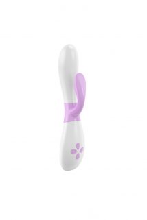 Вибратор rabbit бело-розовый, Категория - Секс-игрушки/Вибраторы/Вибраторы с клиторальным стимулятором, Атрикул 0T-00002738 Изображение 1