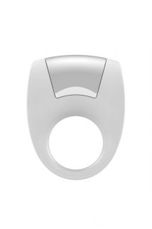 Эрекционное кольцо OVO с удобной кнопкой включения и сильной вибрацией, силиконовое, белое, Категория - Секс-игрушки/Кольца и насадки/Кольца на пенис, Атрикул 0T-00002681 Изображение 1