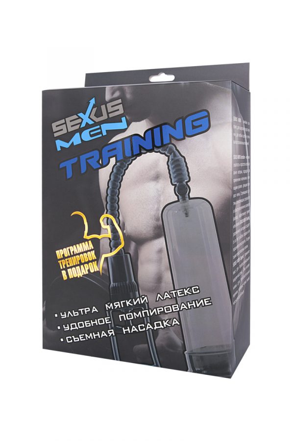 Помпа для пениса Sexus Men Training, вакуумная, механическая, ABS пластик, чёрный, 22 см, Категория - Секс-игрушки/Помпы/Помпы для пениса, Атрикул 0T-00004958 Изображение 3