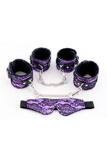 Кружевной набор TOYFA Marcus пурпурный:наручники, оковы и маска, Категория - БДСМ, фетиш/БДСМ наборы и комплекты, Атрикул 0T-00005488 Изображение 1