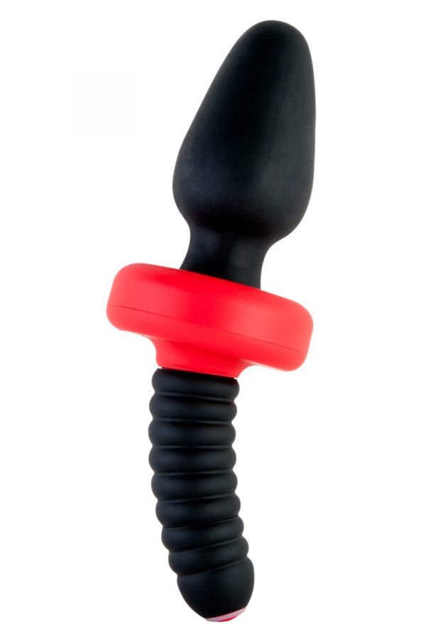 Анальная вибровтулка TOYFA Black&Red для фистинга, силиконовая, черная, 10 см, Ø 5 см, Категория - Секс-игрушки/Анальные игрушки/Гигантские анальные стимуляторы, Атрикул 0T-00006054 Изображение 1