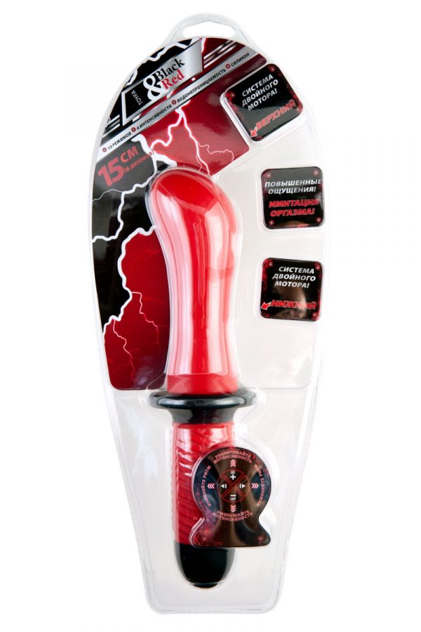 Вибратор TOYFA Black&Red с двойным мотором, силиконовый, красный, 15 см, Ø5 см, Категория - Секс-игрушки/Анальные игрушки/Гигантские анальные стимуляторы, Атрикул 0T-00006059 Изображение 3