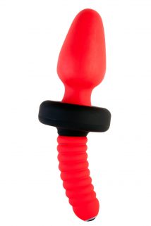 Анальная вибровтулка TOYFA Black&Red для фистинга, силиконовая, красная, 10 см, Ø 5 см, Категория - Секс-игрушки/Анальные игрушки/Гигантские анальные стимуляторы, Атрикул 0T-00006055 Изображение 1
