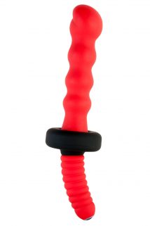 Вибратор TOYFA Black&Red, силиконовый, красный, 18 см, Ø4,5, Категория - Секс-игрушки/Анальные игрушки/Гигантские анальные стимуляторы, Атрикул 0T-00006057 Изображение 1