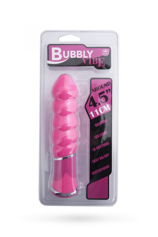 Вибратор NMC Bubbly Vibe рельефный, 10 режимов вибрации, силиконовый, розовый, 11 см, Категория - Секс-игрушки/Анальные игрушки/Анальные вибраторы, Атрикул 0T-00007151 Изображение 3