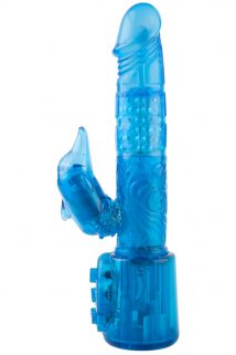 Вибратор NMC Blue Dream с клиторальным стимулятором в форме «дельфина», многофункциональный, с ротацией, 17,8 см, Категория - Секс-игрушки/Вибраторы/Вибраторы с клиторальным стимулятором, Атрикул 0T-00007188 Изображение 1