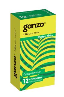 Презервативы Ganzo Ultra thine № 12	Ультра тонкие  ШТ, Категория - Презервативы/Классические презервативы, Атрикул 0T-00008000 Изображение 1