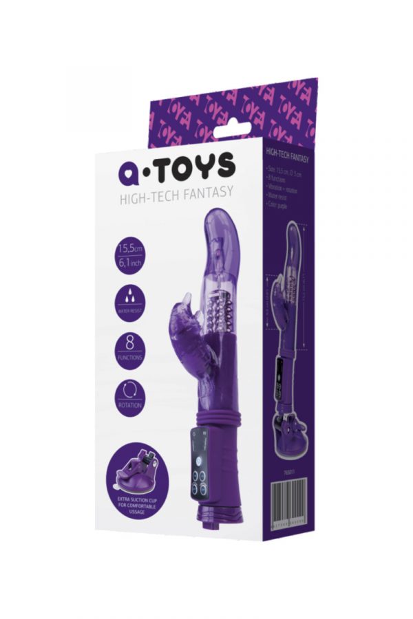 Вибратор с клиторальным стимулятором TOYFA A-Toys  , TPR, Фиолетовый, 22,5 см, Категория - Секс-игрушки/Вибраторы/Вибраторы с клиторальным стимулятором, Атрикул 0T-00008067 Изображение 2