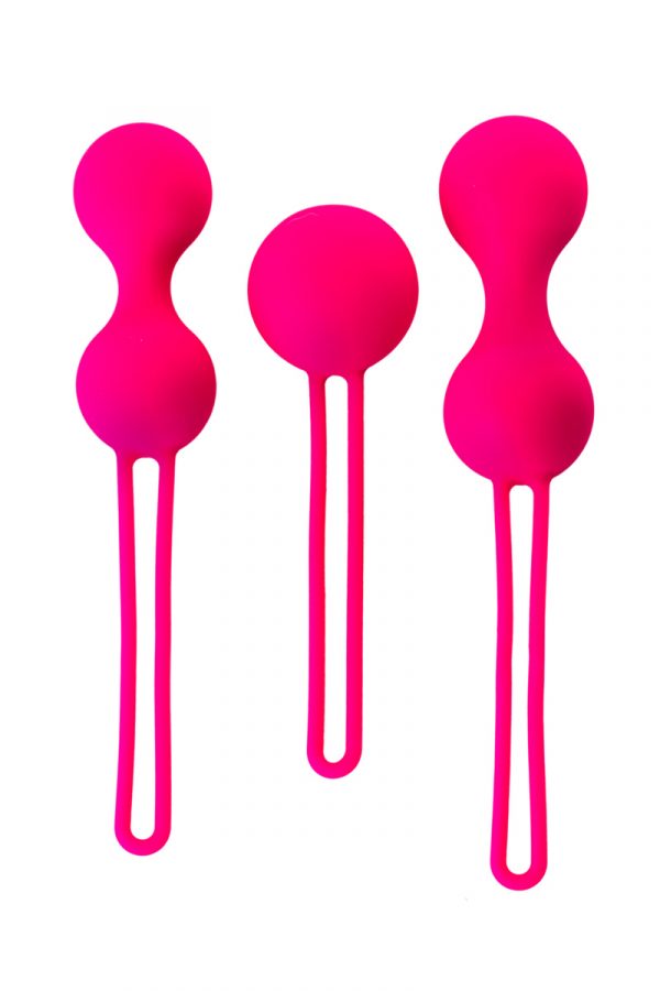 Набор вагинальных шариков Штучки-дрючки, силикон, розовый, 3 шт, Категория - Секс-игрушки/Вагинальные шарики и тренажеры интимных мышц/Вагинальные шарики, Атрикул 0T-00011300 Изображение 2
