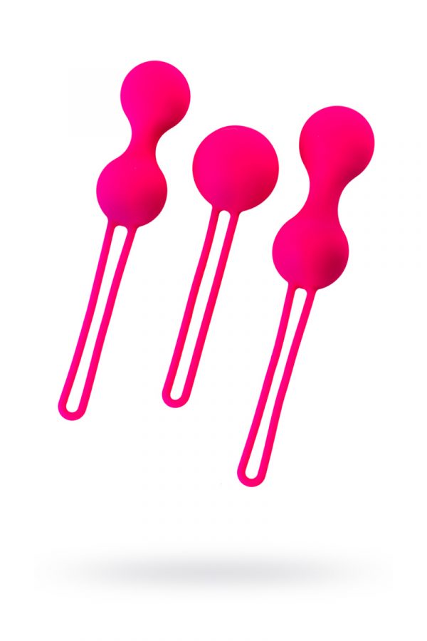 Набор вагинальных шариков Штучки-дрючки, силикон, розовый, 3 шт, Категория - Секс-игрушки/Вагинальные шарики и тренажеры интимных мышц/Вагинальные шарики, Атрикул 0T-00011300 Изображение 1