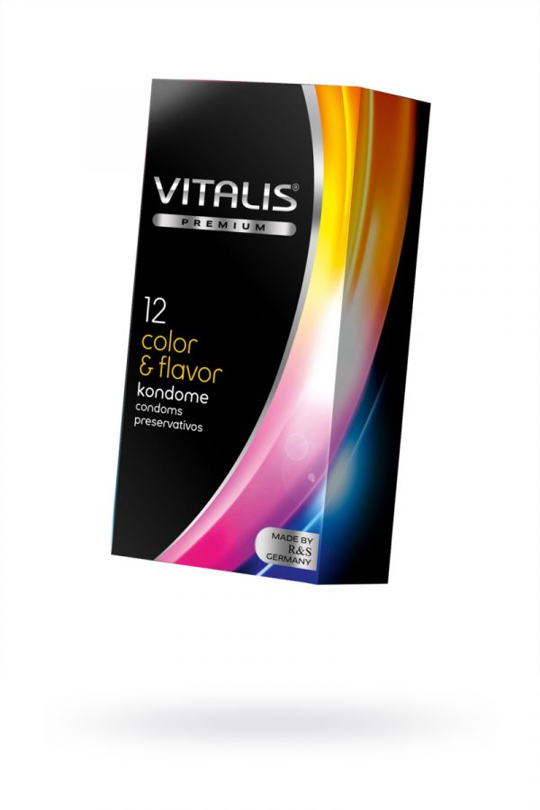 Презервативы ''VITALIS'' PREMIUM №12 color & flavor - цветные/ароматизированные (ширина 53mm), Категория - Презервативы/Классические презервативы, Атрикул 0T-00009994 Изображение 1