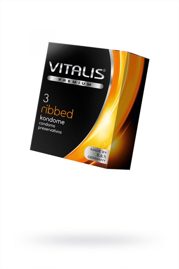 Презервативы ''VITALIS'' PREMIUM №3 ribbed - ребристые (ширина 52mm), Категория - Презервативы/Рельефные и фантазийные презервативы, Атрикул 0T-00010004 Изображение 1