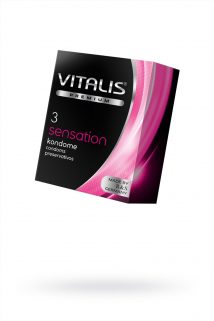 Презервативы ''VITALIS'' PREMIUM №3 sensation - с кольцами и точками (ширина 53mm), Категория - Презервативы/Рельефные и фантазийные презервативы, Атрикул 0T-00010005 Изображение 1