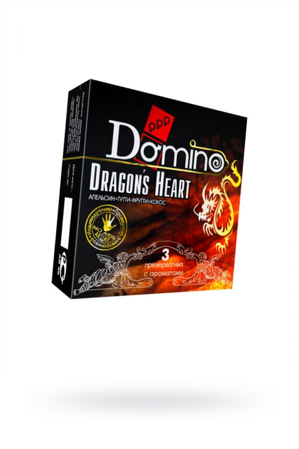 Презервативы Luxe DOMINO PREMIUM Dracon's Heart, апельсина, кокоса и фруктов, 3 шт. в упаковке, Категория - Презервативы/Классические презервативы, Атрикул 0T-00010733 Изображение 1