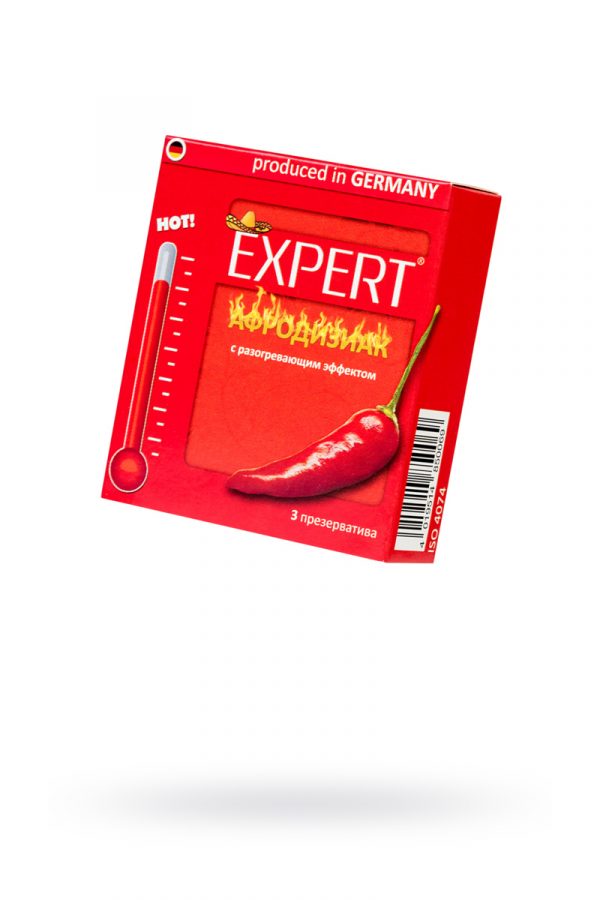 Презервативы Expert ''Афродизиак'' №3, возбуждающие с разогревающим эфектом, 3шт, Категория - Презервативы/Классические презервативы, Атрикул 0T-00011611 Изображение 1