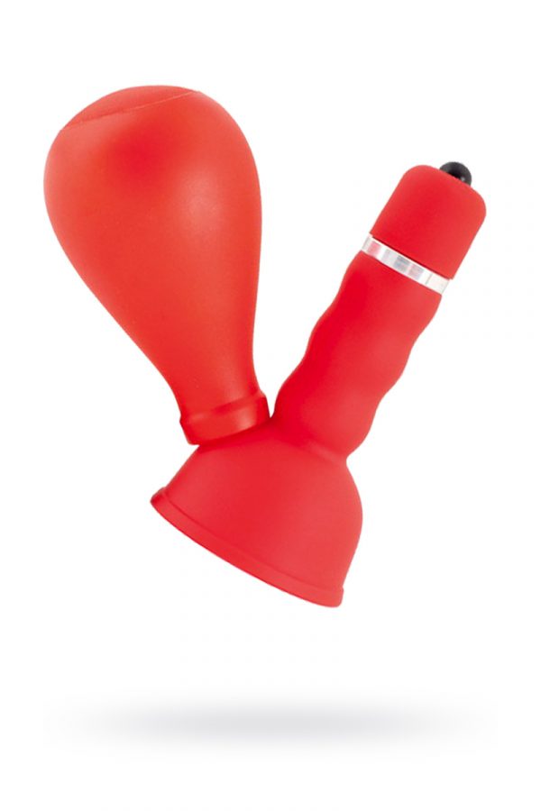 Вибратор на сосок TOYFA Black&Red с грушей красный, Категория - Секс-игрушки/Стимуляторы клитора и наружных интимных зон/Вибромассажеры клитора и наружных интимных зон, Атрикул 0T-00000633 Изображение 1