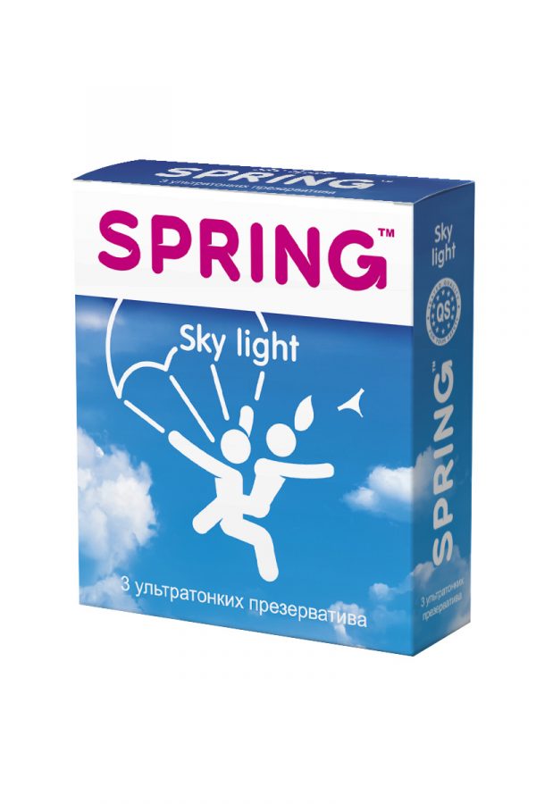 Презервативы Spring Sky Light, с гладкой поверхностью, ультратонкие, латекс, 3 шт, Категория - Презервативы/Классические презервативы, Атрикул 0T-00007135 Изображение 2