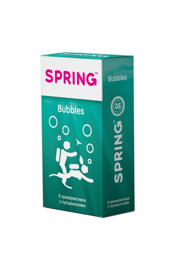 Презервативы Spring Bubbles, с точечной поверхностью, латекс, 9 шт, Категория - Презервативы/Рельефные и фантазийные презервативы, Атрикул 0T-00007529 Изображение 2