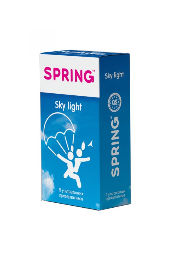 Презервативы Spring Sky Light, с гладкой поверхностью, ультратонкие, латекс, 9 шт, Категория - Презервативы/Классические презервативы, Атрикул 0T-00007530 Изображение 2