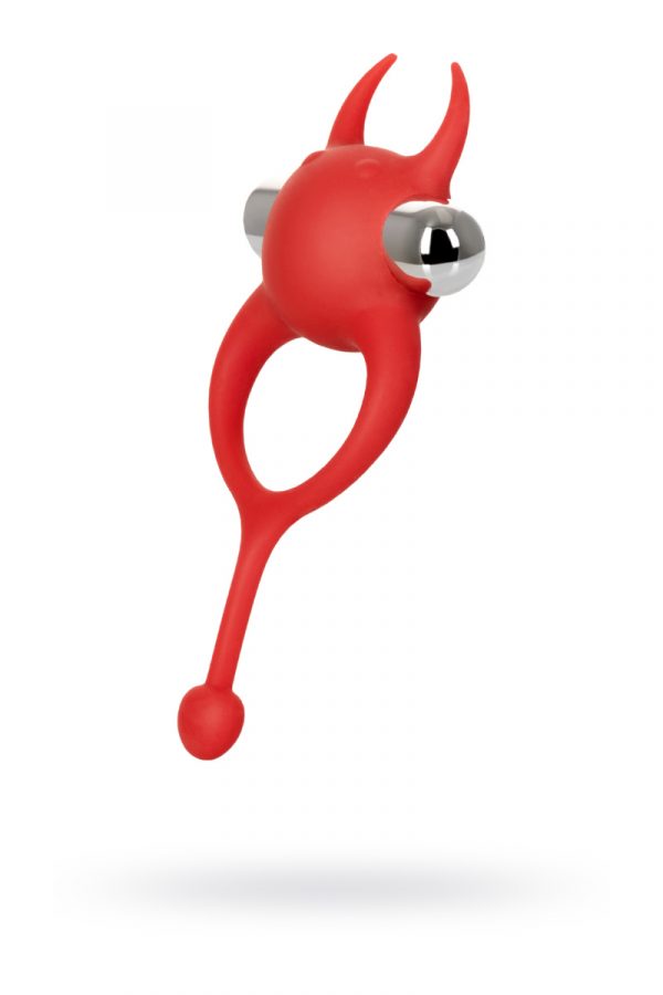 Виброкольцо с хвостиком JOS NICK, силикон, красный, 13,5 см, Категория - Секс-игрушки/Кольца и насадки/Кольца на пенис, Атрикул 0T-00012483 Изображение 1