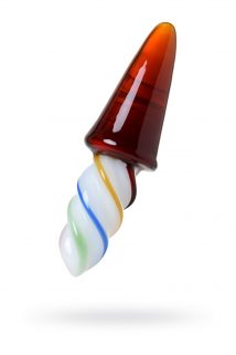 Анальная втулка Sexus Glass, стеклянная, бело-чёрная, 11,6 см, Категория - Секс-игрушки/Анальные игрушки/Анальные пробки и втулки, Атрикул 0T-00012473 Изображение 1