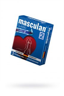 Презервативы Masculan Classic 2,  3 шт.  С пупырышками (Dotty)  ШТ, Категория - Презервативы/Рельефные и фантазийные презервативы, Атрикул 0T-00005538 Изображение 1
