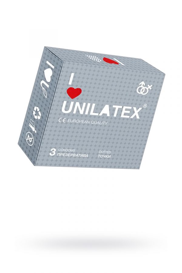 Презервативы Unilatex Dotted №3 с точками, Категория - Презервативы/Рельефные и фантазийные презервативы, Атрикул 0T-00009300 Изображение 1