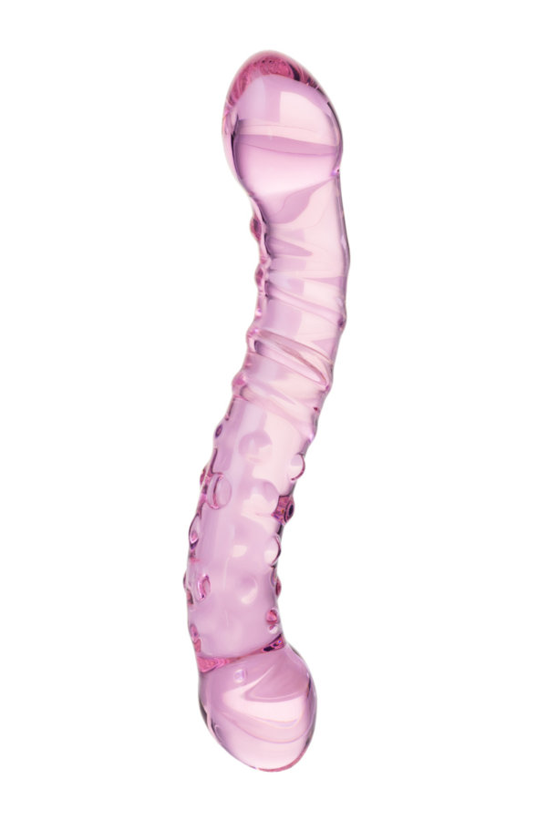 Двусторонний фаллоимитатор Sexus Glass стеклянный, розовый, 19,5 см, Категория - Секс-игрушки/Фаллоимитаторы/Двусторонние фаллоимитаторы, Атрикул 00138457 Изображение 3