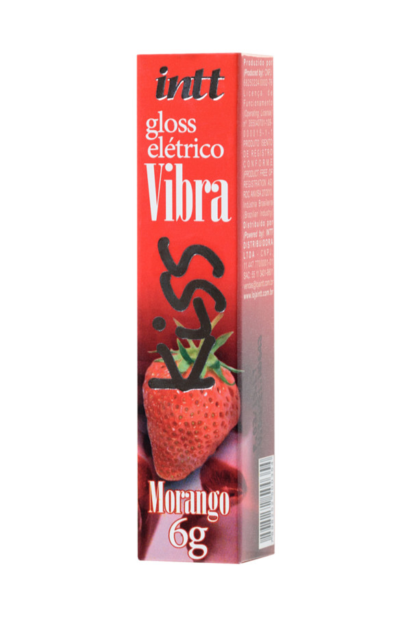 Блеск для губ INTT GLOSS VIBE Strawberry с эффектом вибрации, клубничный, 6 г, Категория - Гели, смазки и лубриканты/Съедобные гели и смазки, Атрикул 0T-00013373 Изображение 2