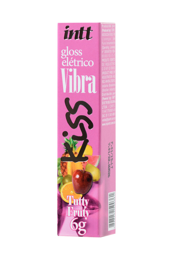 Блеск для губ INTT GLOSS VIBE Tutti-frutti с эффектом вибрации, фруктовый, 6 г, Категория - Гели, смазки и лубриканты/Съедобные гели и смазки, Атрикул 0T-00013374 Изображение 2