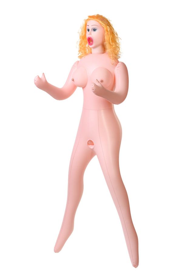 Кукла надувная Celine с реалистичной головой, блондинка, с тремя отверстиями, TOYFA Dolls-X, кибер вставка вагина – анус, подвижные глаза, 160 см, Категория - Секс-игрушки/Секс куклы/Женщины, Атрикул 0T-00013429 Изображение 3