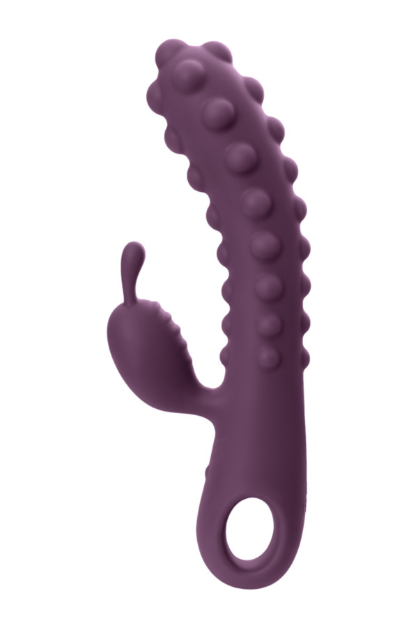 Вибратор с клиторальным стимулятором KOKOS SMON, силикон, фиолетовый, 23 см, Ø 2,8 см, Категория - Секс-игрушки/Вибраторы/Вибраторы с клиторальным стимулятором, Атрикул 0T-00015035 Изображение 3