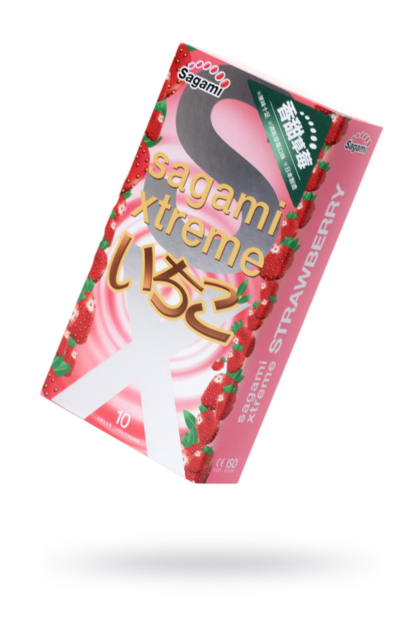 Презервативы латексные Sagami Xtreme Strawberry №10, 19 см, Категория - Презервативы/Классические презервативы, Атрикул 0T-00015771 Изображение 1