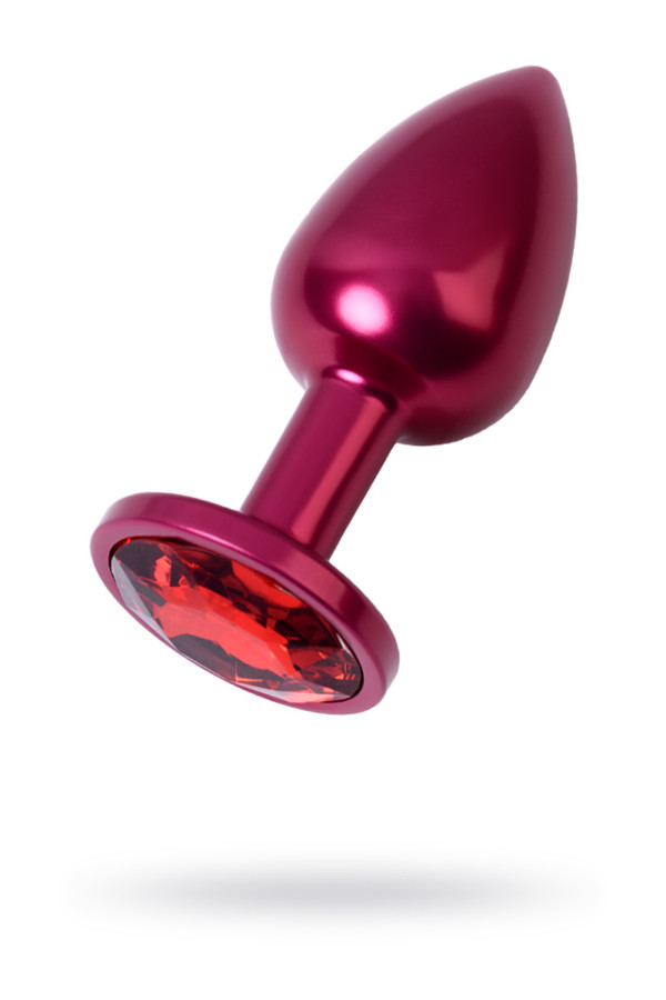 Анальный страз, TOYFA Metal, красный, с кристаллом цвета рубин, 7,2 см, Ø2,8 см, 50 г, Категория - Секс-игрушки/Анальные игрушки/Анальные втулки с украшениями, Атрикул 0T-00014842 Изображение 1