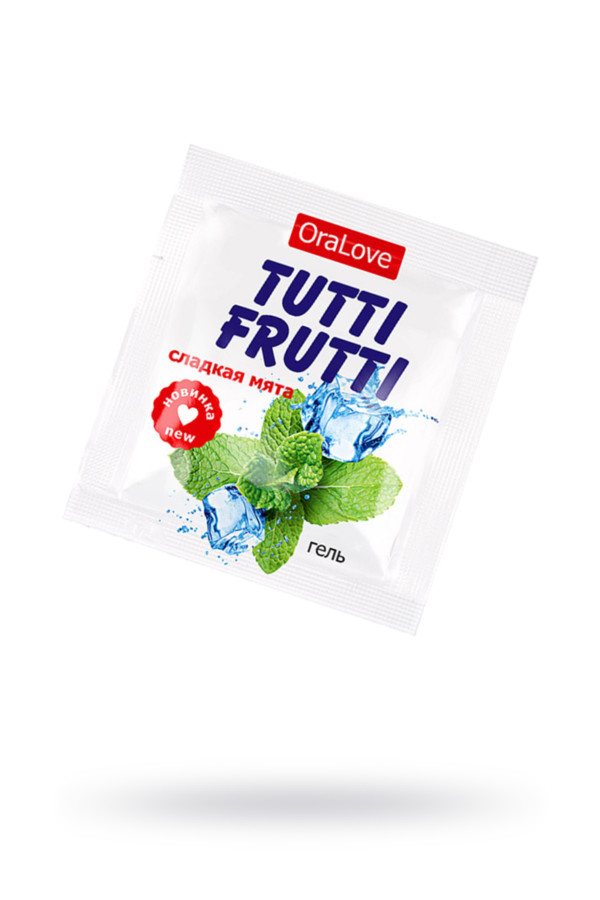 Съедобная гель-смазка TUTTI-FRUTTI для орального секса со вкусом сладкой мяты 4г по 20 шт в упаковке, Категория - Гели, смазки и лубриканты/Съедобные гели и смазки, Атрикул 0T-00016002 Изображение 1